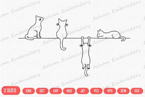Cute Cat Line Art