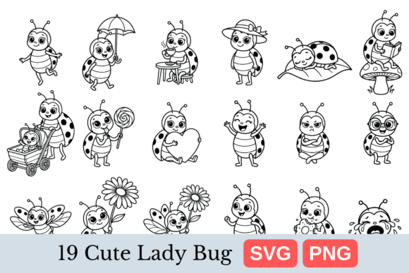 Cute Ladybug SVG Bundle