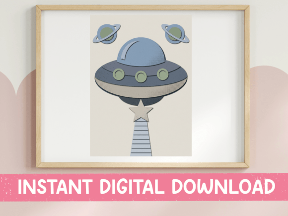 Cute Retro UFO Space Whimsical Design
