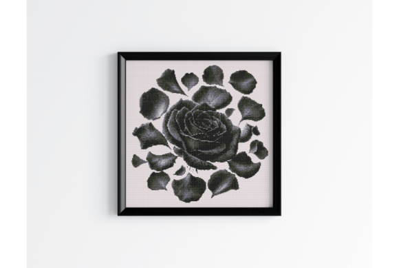 Dark Floral Cross Stitch Pattern