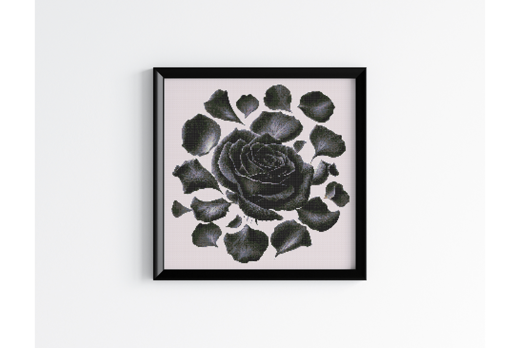 Dark Floral Cross Stitch Pattern