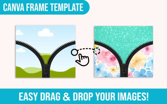 Editable Canva Frame Zipper Tumbler Wrap