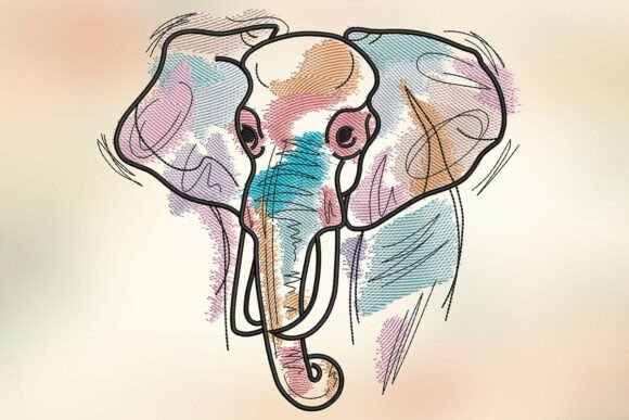 Elephant Embroidery Design