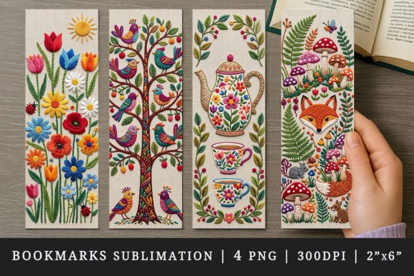 Embroidery Bookmark Design Set