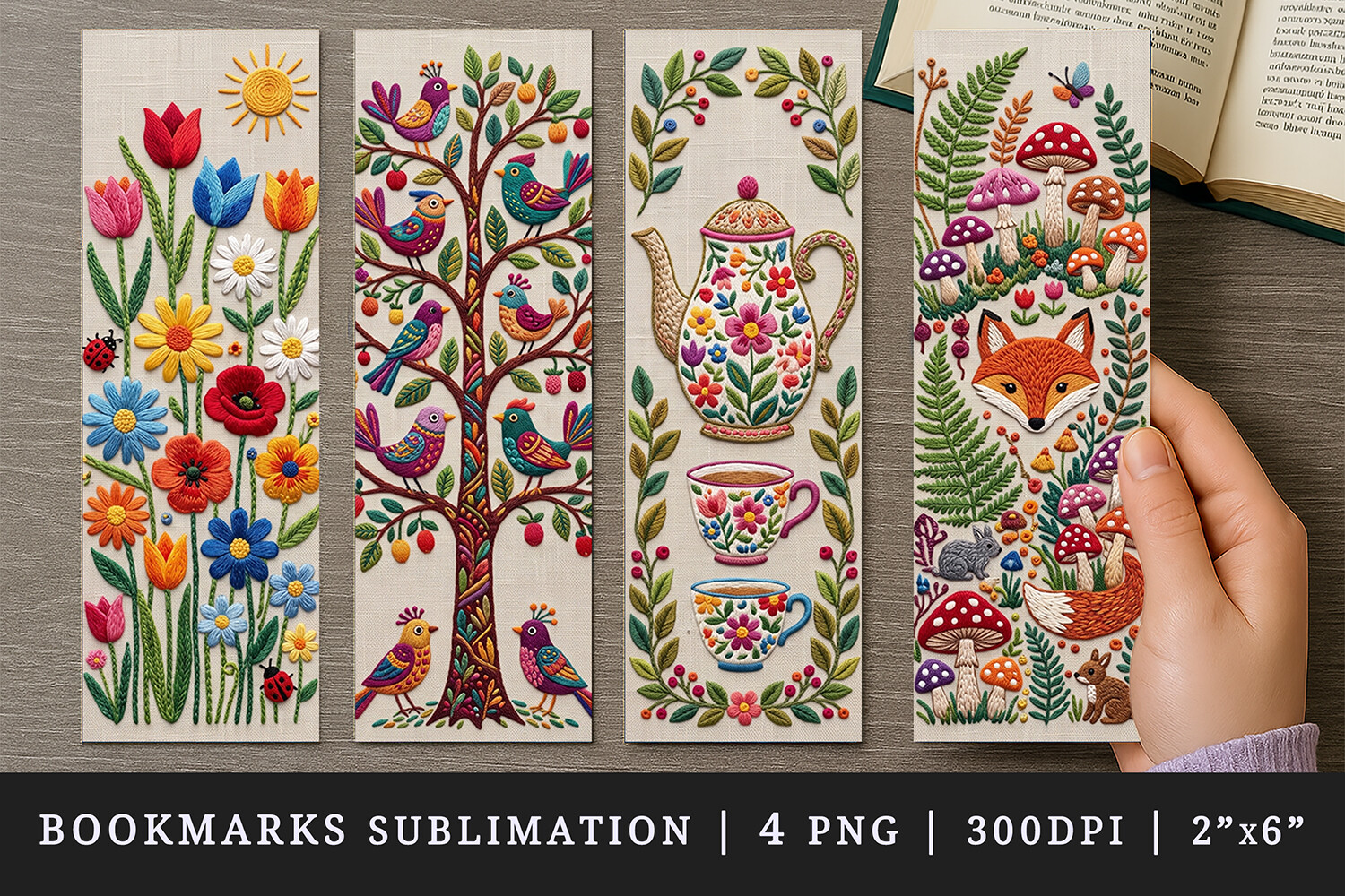 Embroidery Bookmark Design Set