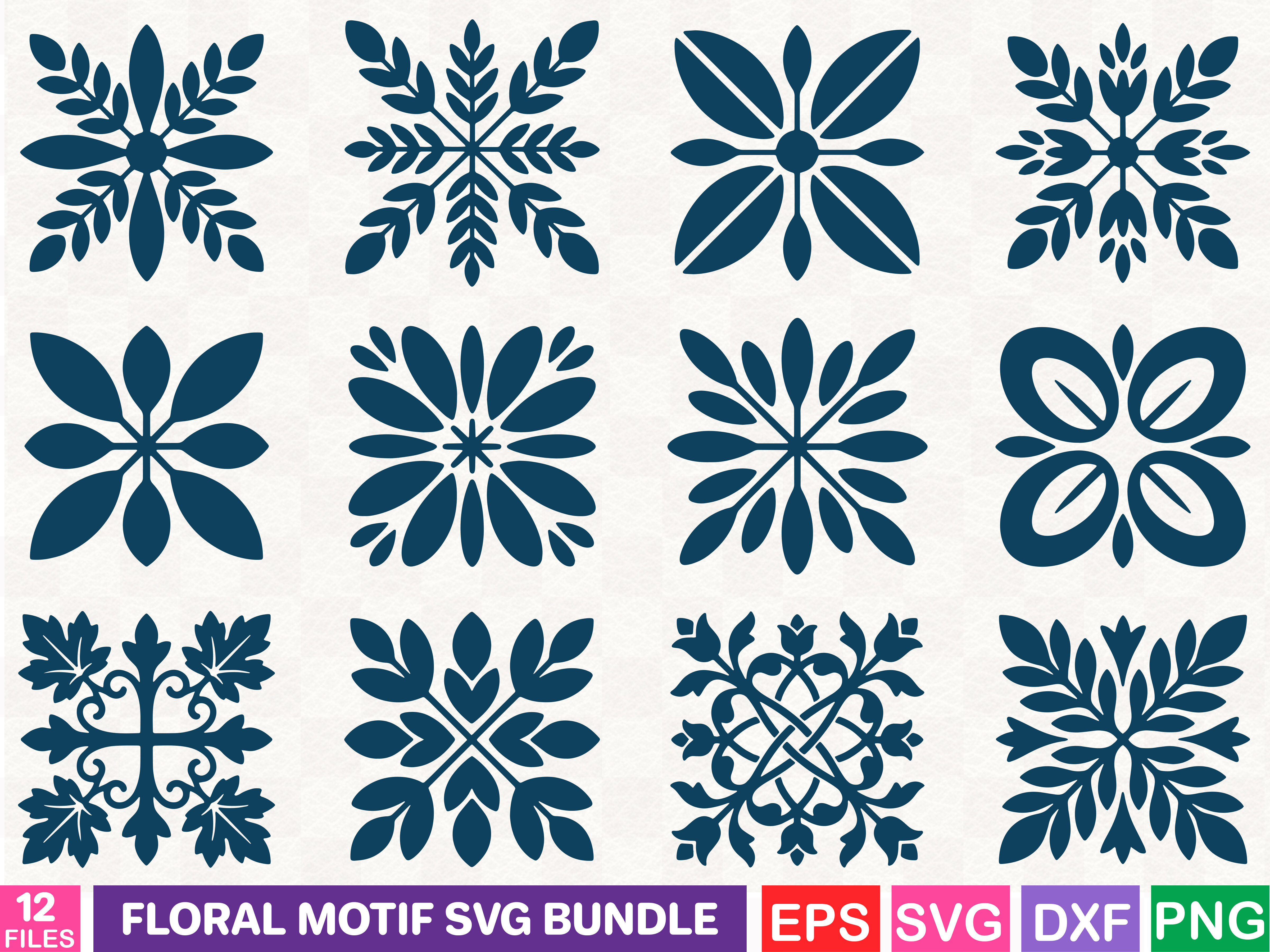 Floral Motif SVG Bundle