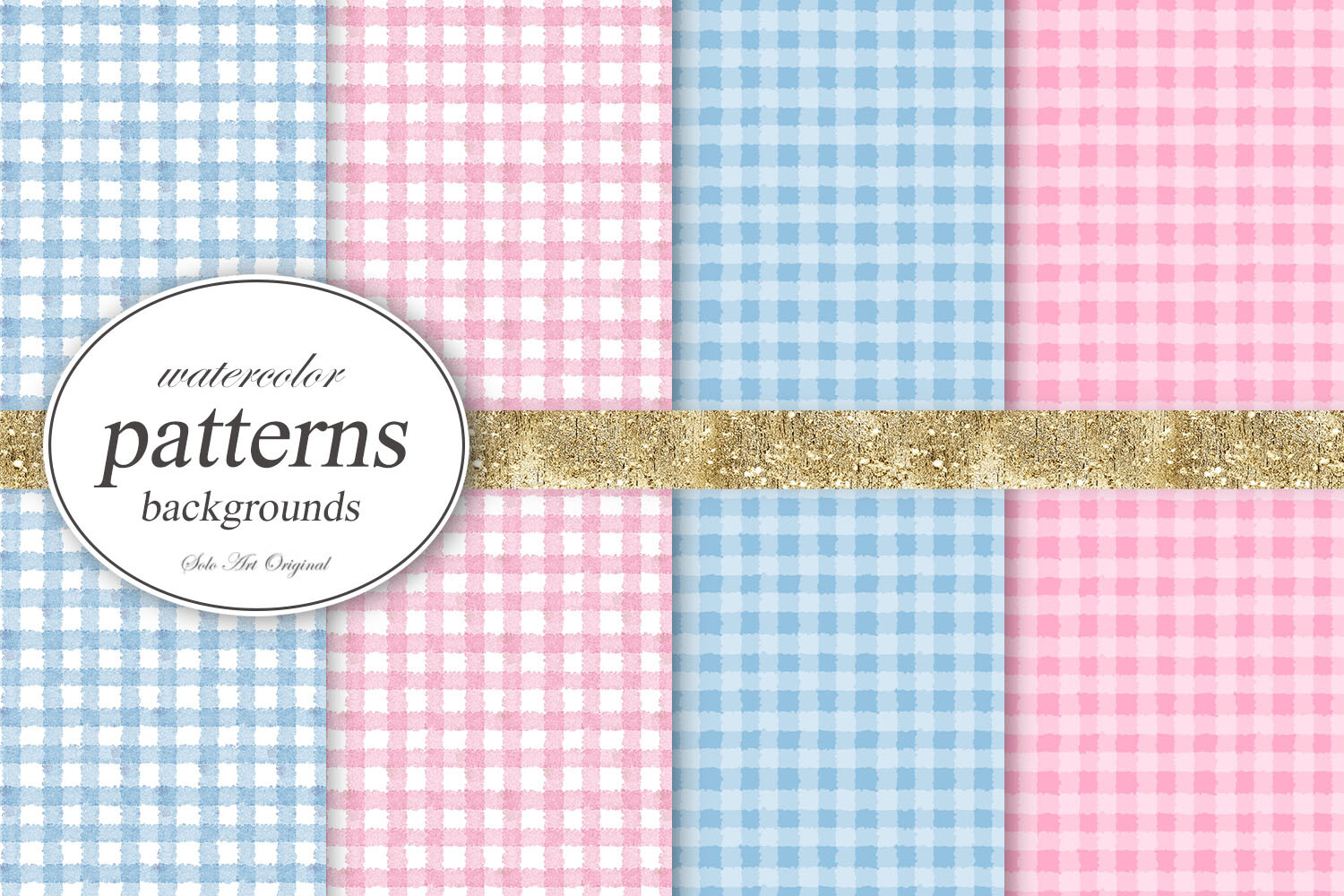 Gingham Backgrounds Digital Papers