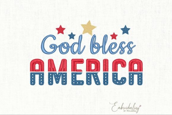 God Bless America Embroidery Design