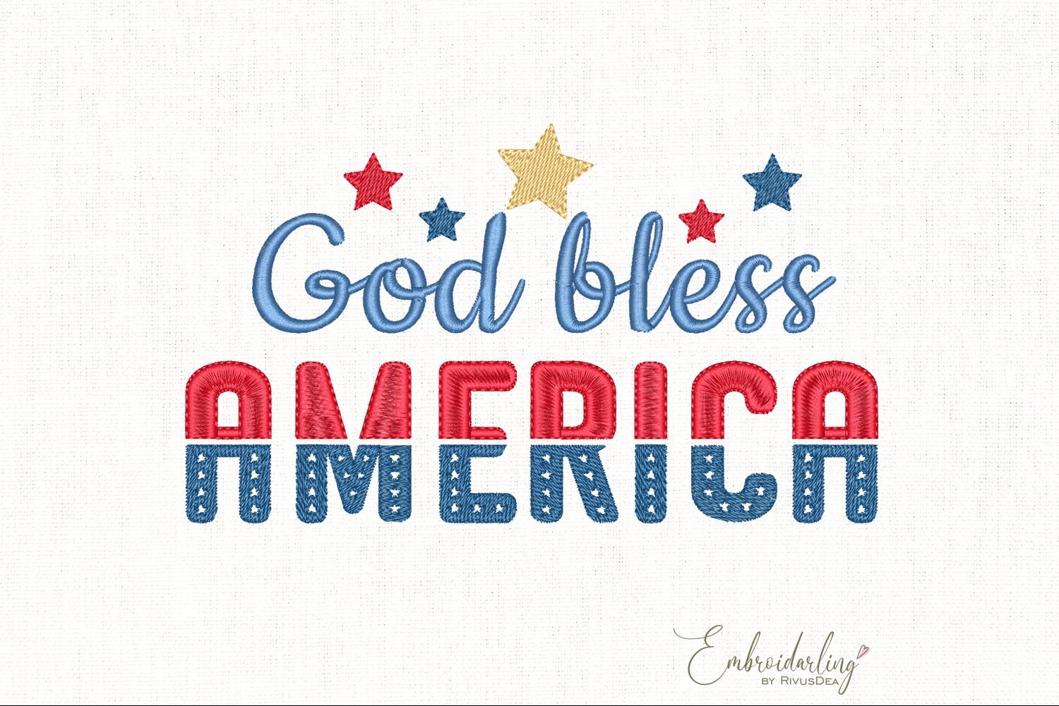 God Bless America Embroidery Design
