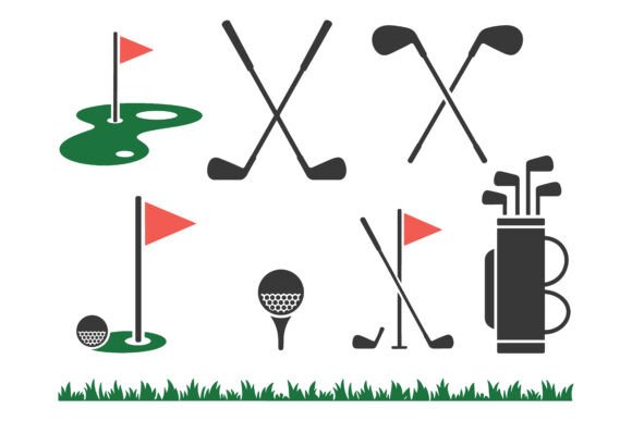 Golf Equipment Icons Collection