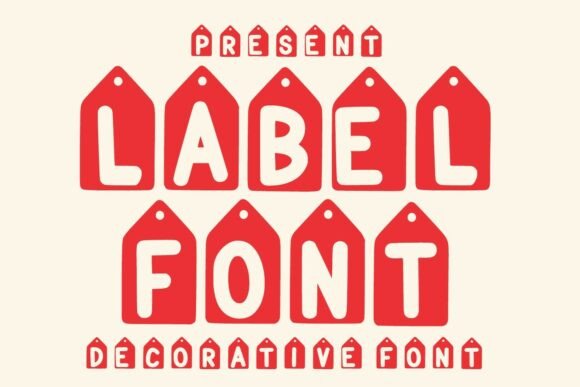 Preview specimen of Label decorative font