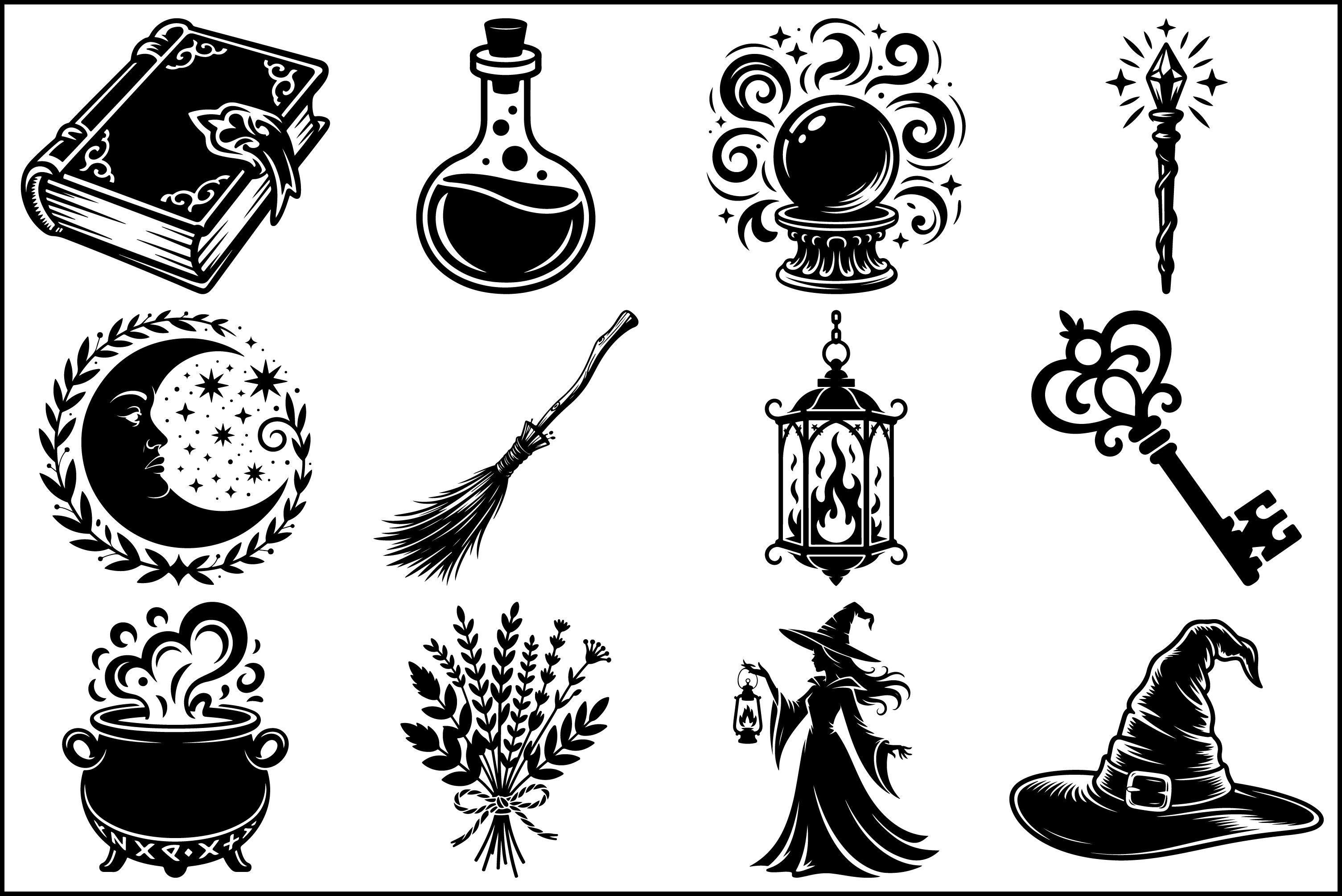 Magic Witchcraft SVG Bundle Collection Graphic by Crafluent · Creative ...