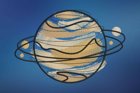 Nebula Planet Embroidery Design