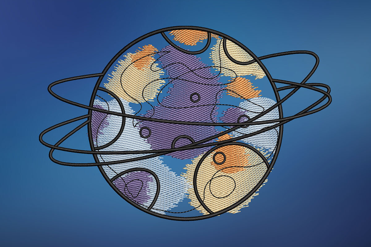 Planet Embroidery Design