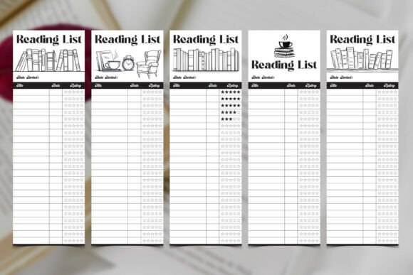 Reading List Printable Bookmarks Set