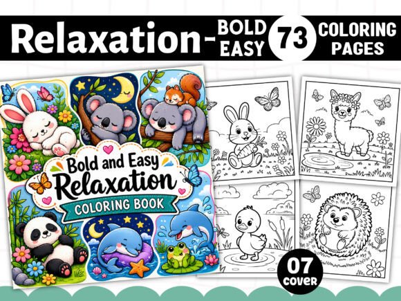Preview of Relaxation Bold and Easy Coloring Book coloring pages for kids