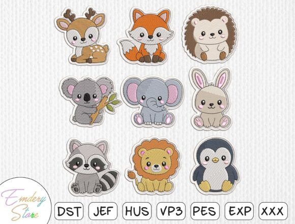 Safari Animal Embroidery Design Bundle