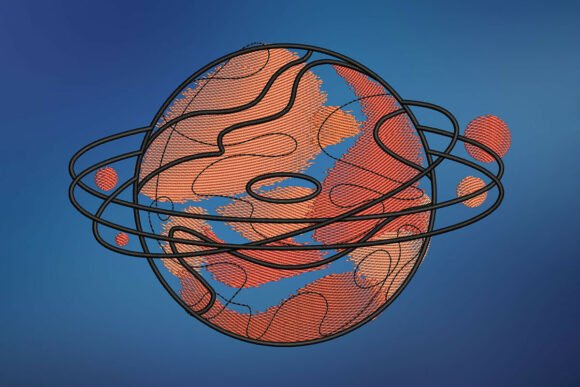 Solar Planet Embroidery Design