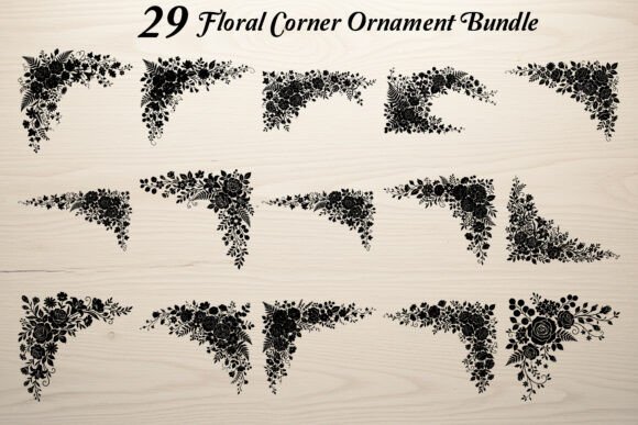 29 Floral Corner Ornament Bundle