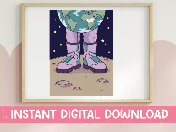 Astronaut Feet on Moon Space Design