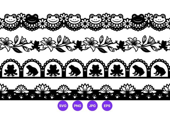 Black White Frog Lace Borders