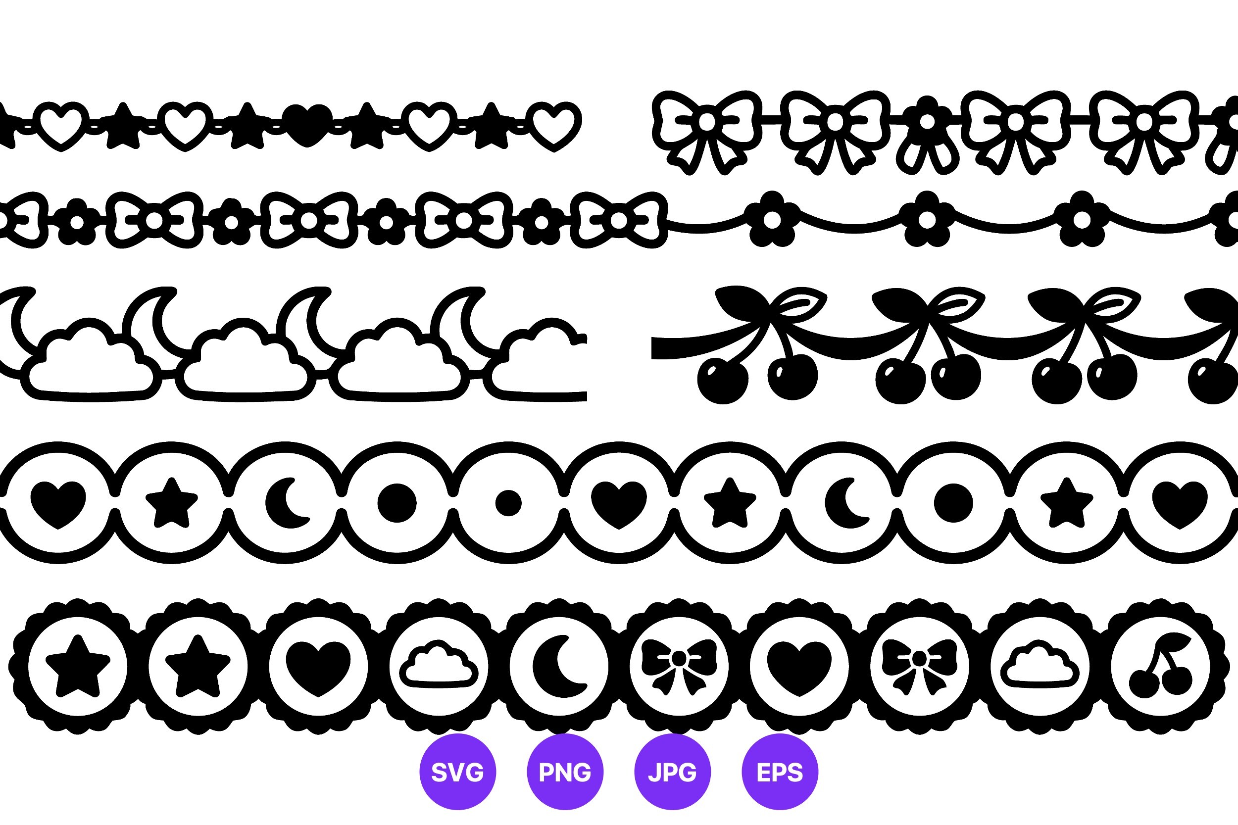 Black and White Cute Decorative Vector