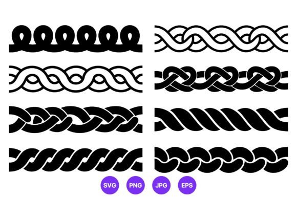 Braided Rope Loop Vector Border