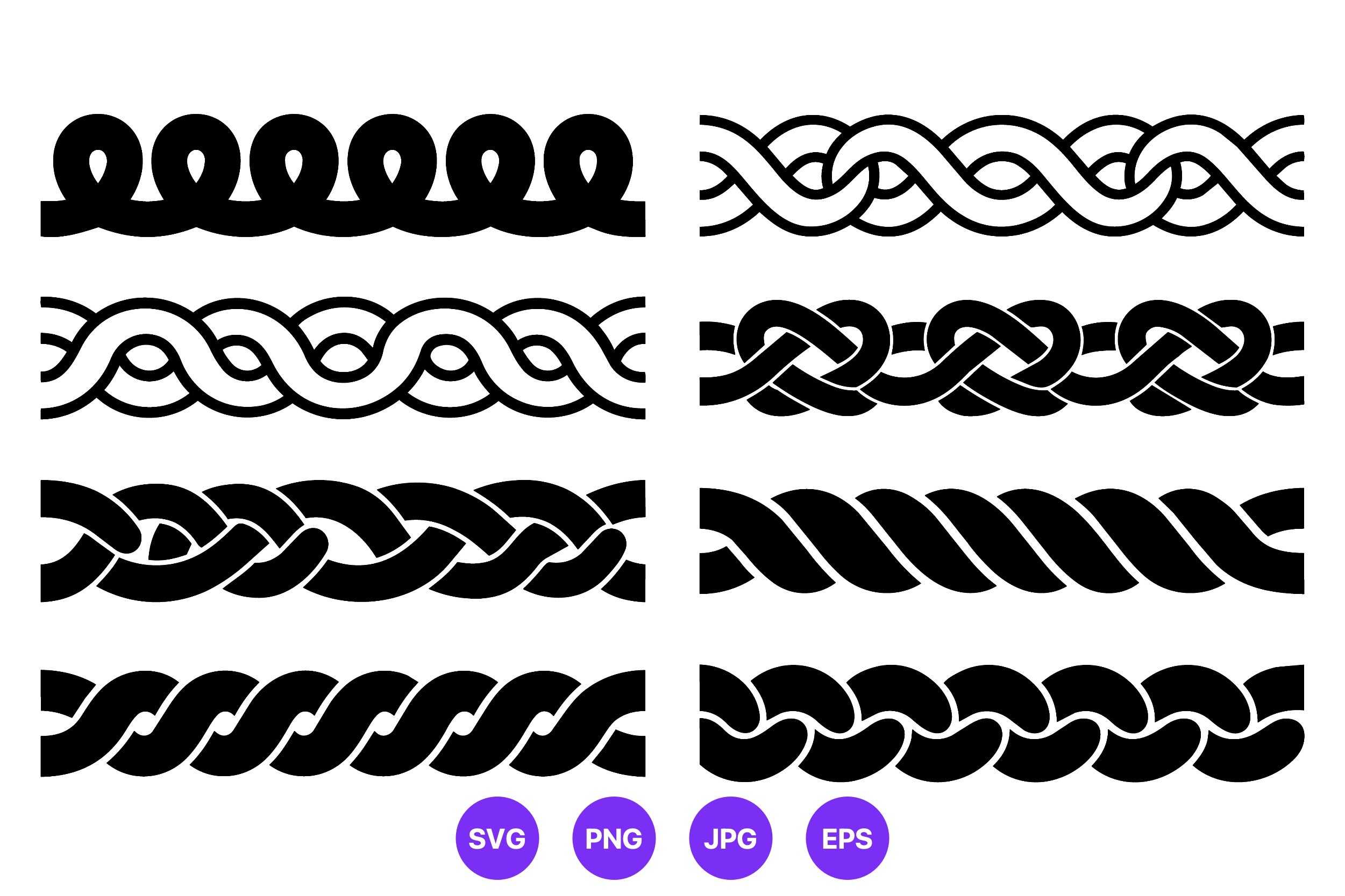 Braided Rope Loop Vector Border