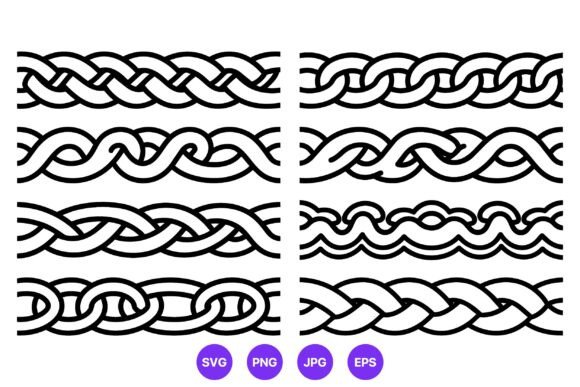 Braided Rope Seamless Border Vector