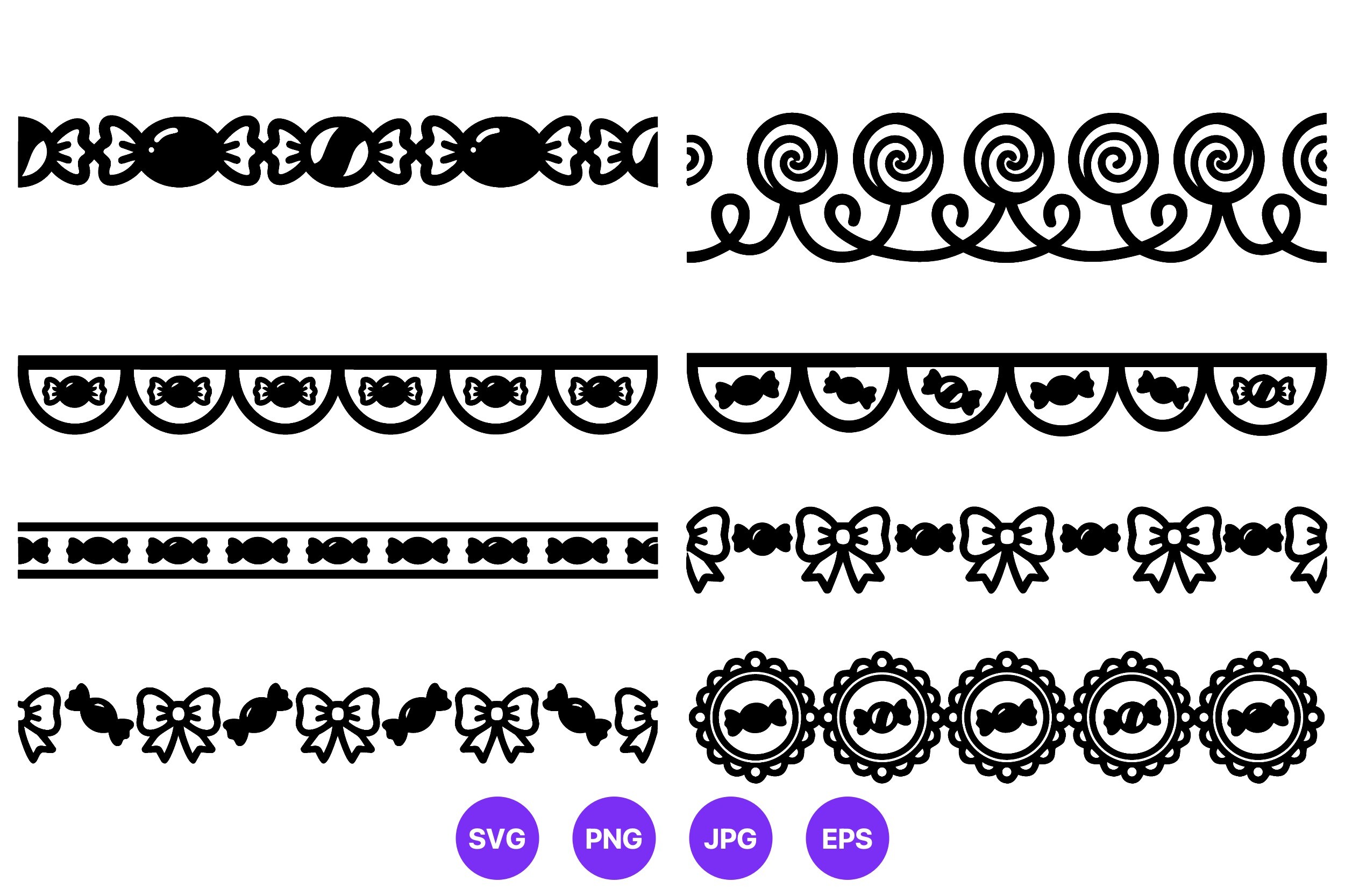 Candy Bow Border Vector