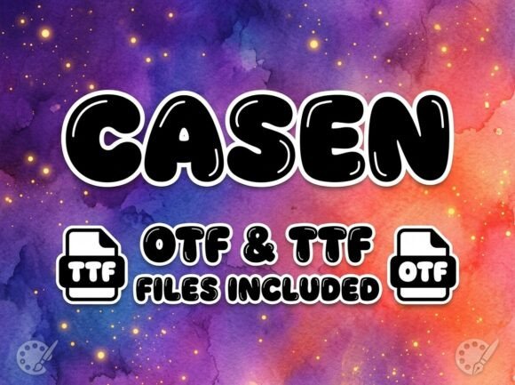 Preview specimen of Casen decorative font