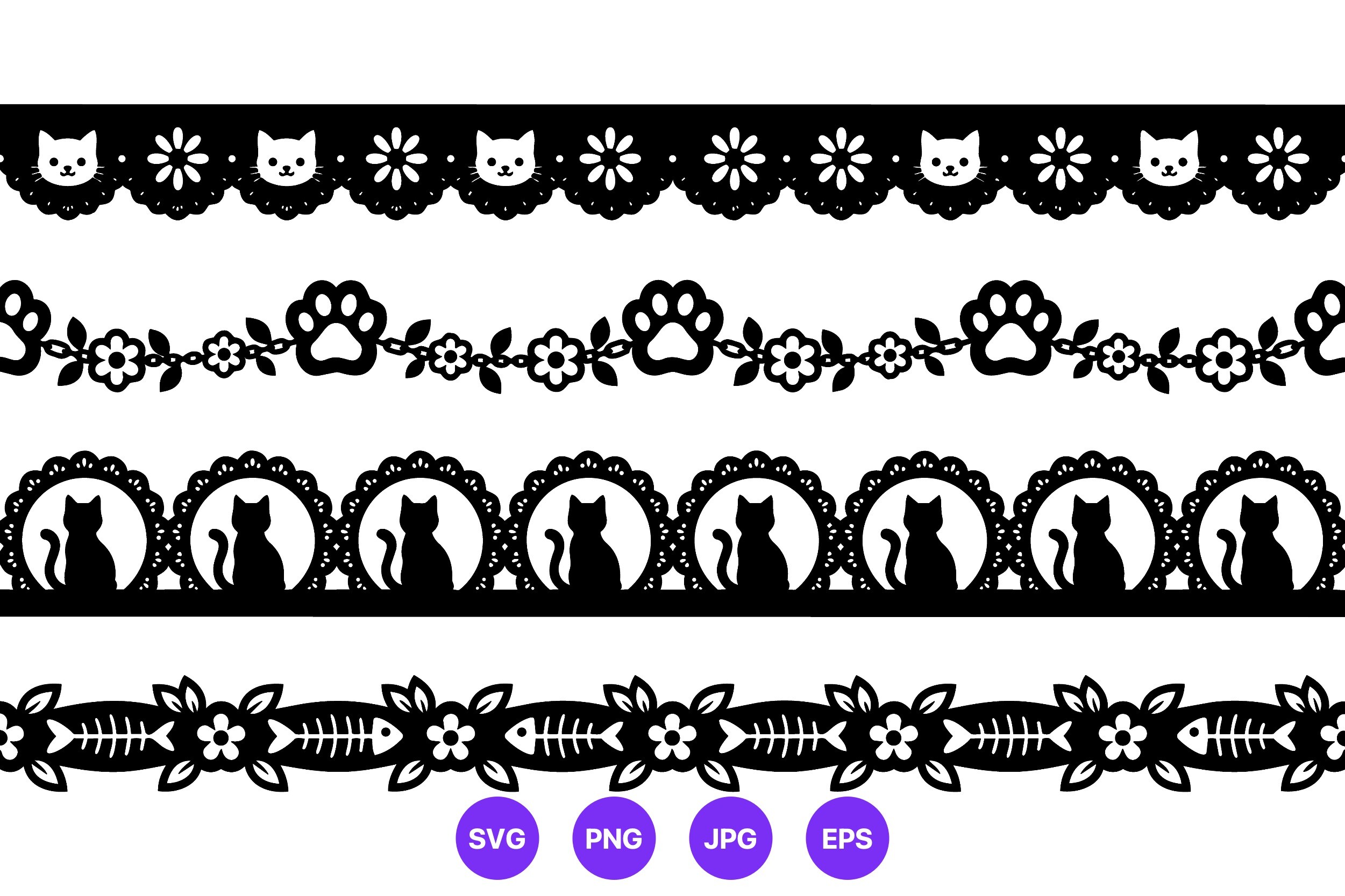 Cat Decorative Black Border Art
