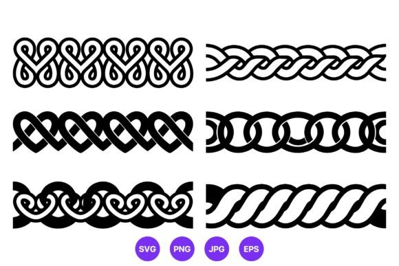 Celtic Knot Braided Borders Vector