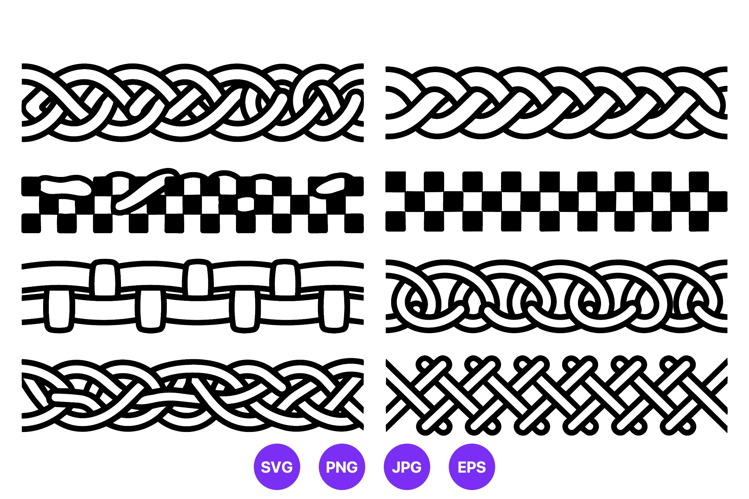 Celtic Knot Checkerboard Chain Borders