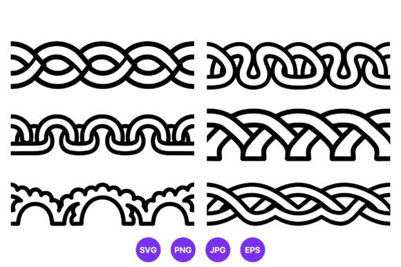 Celtic Knot Vector Borders Black White