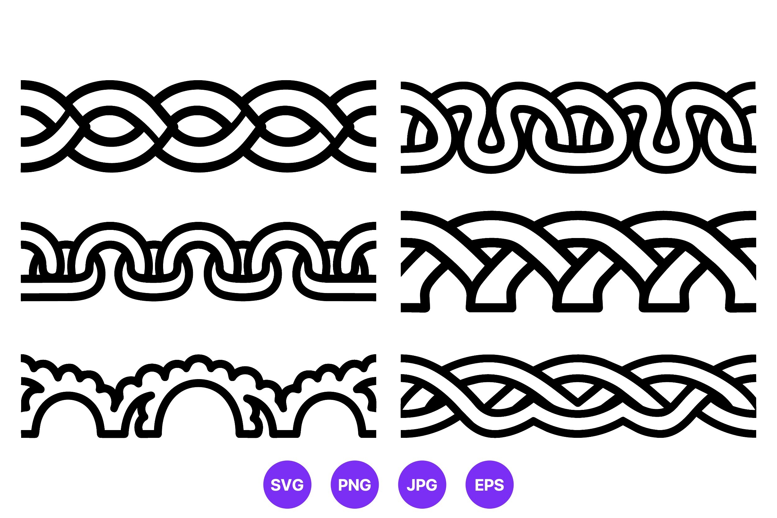 Celtic Knot Vector Borders Black White