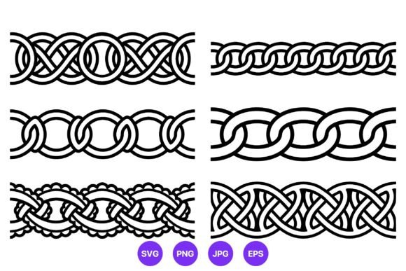 Celtic Round Knot Borders Vector