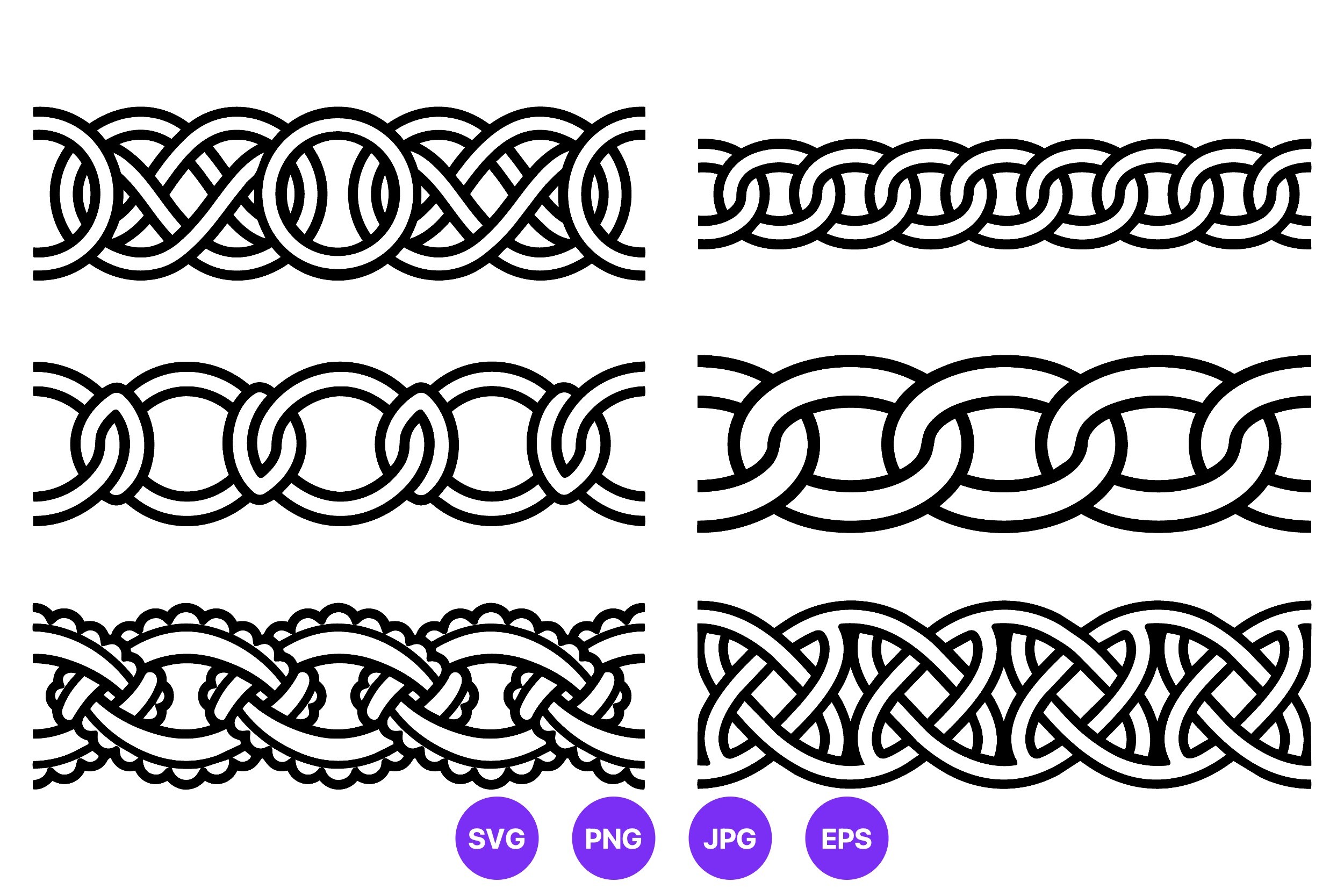 Celtic Round Knot Borders Vector