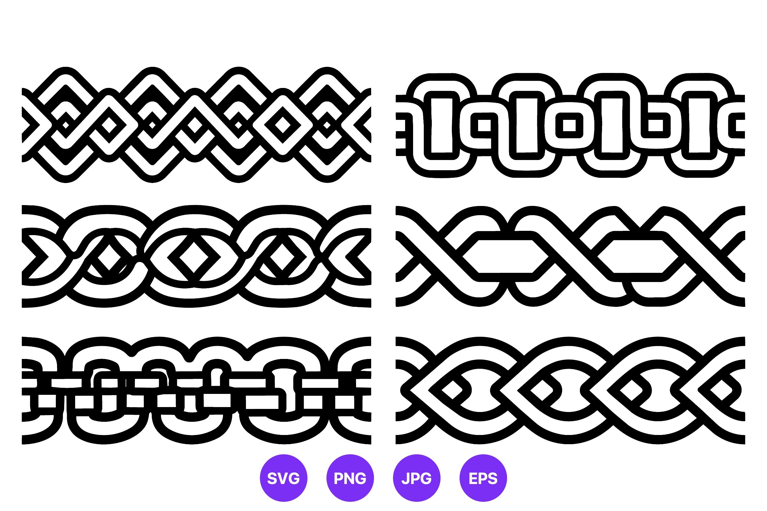 Celtic Knotwork Borders Vector Art