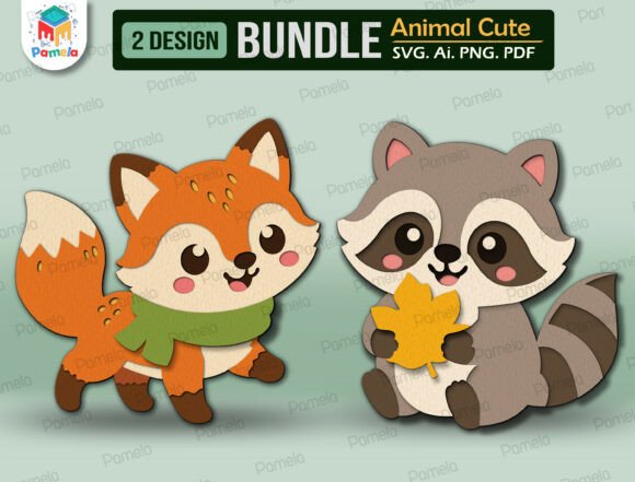 Cute Animal Layered Papercut SVG Bundle Animals 3D SVG Craft By pameladickson