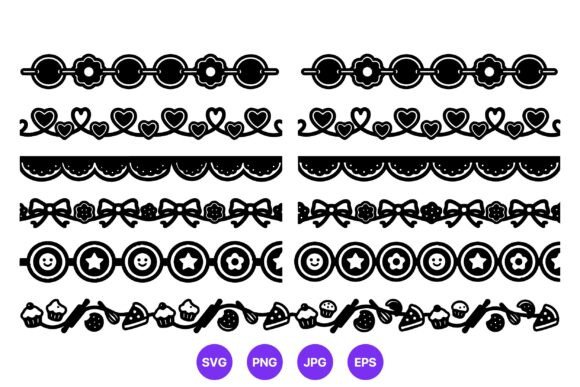 Cute Decorative Border Vector Set