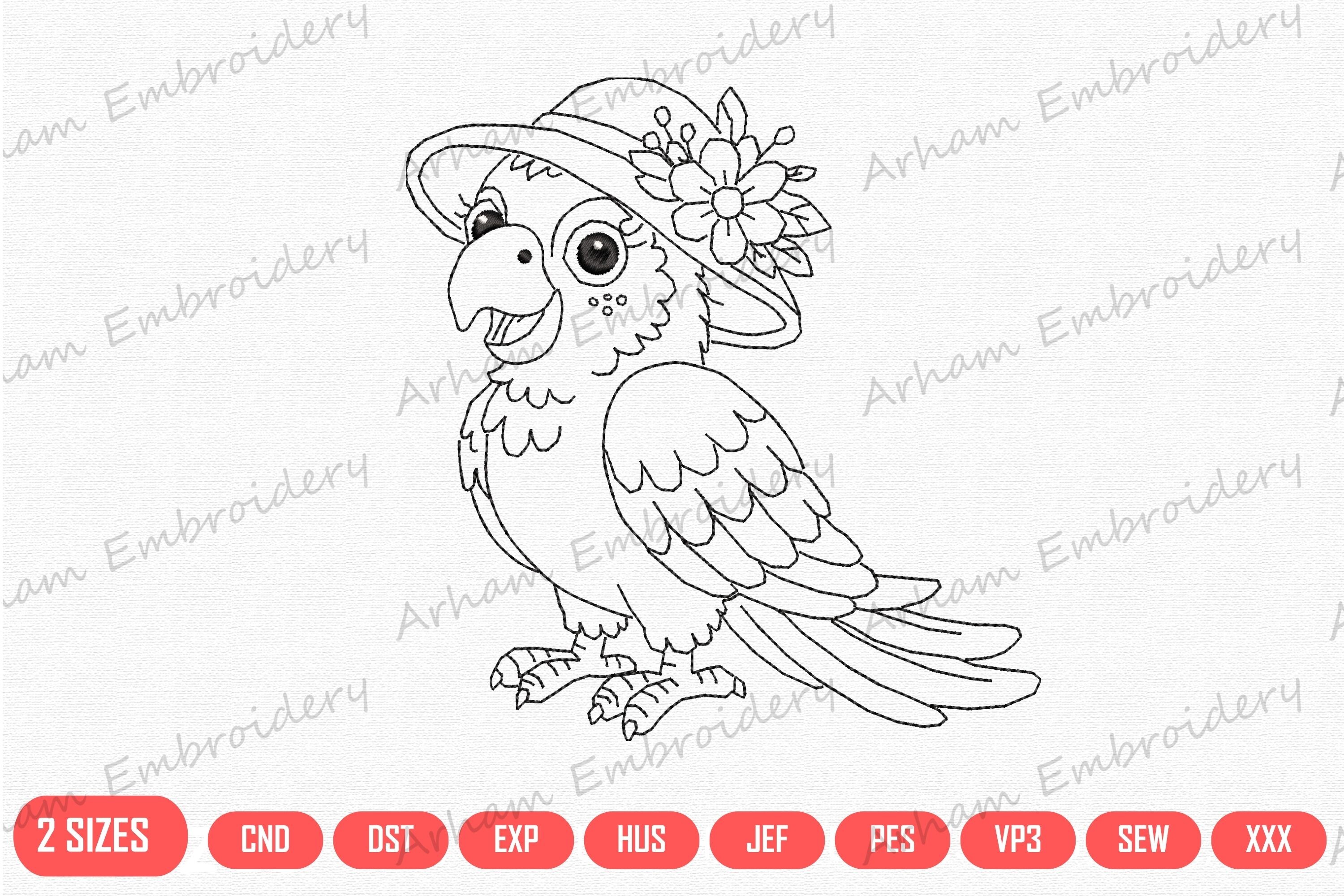 Cute Parrot with Flower Hat