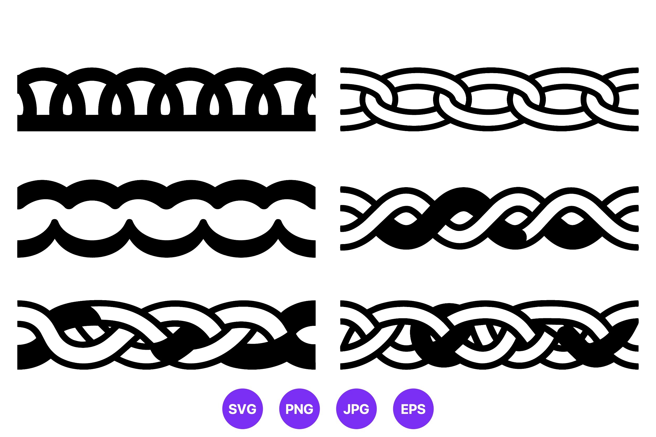 Decorative Chain Border Vector Patterns