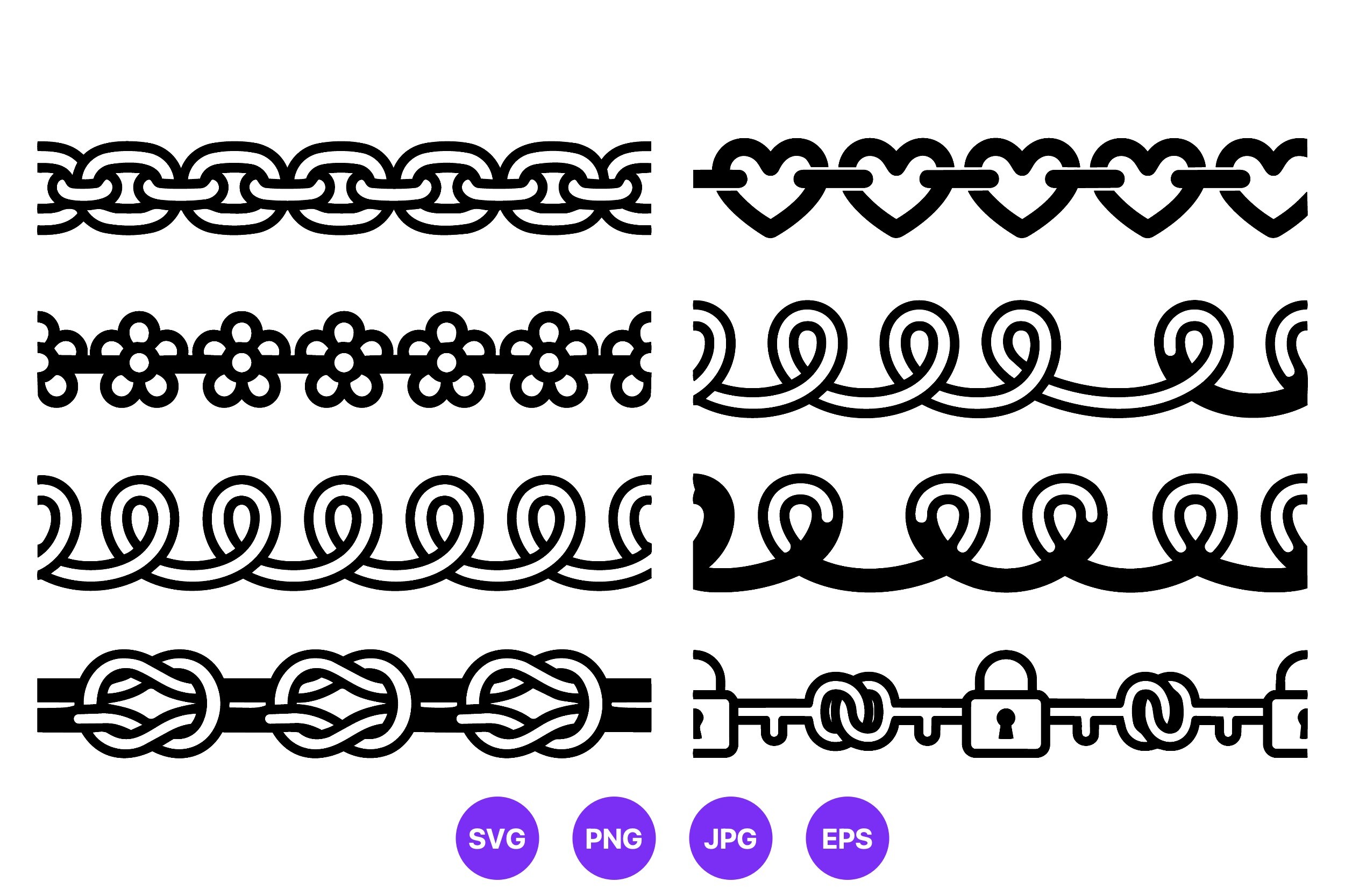 Decorative Chain Borders Vector