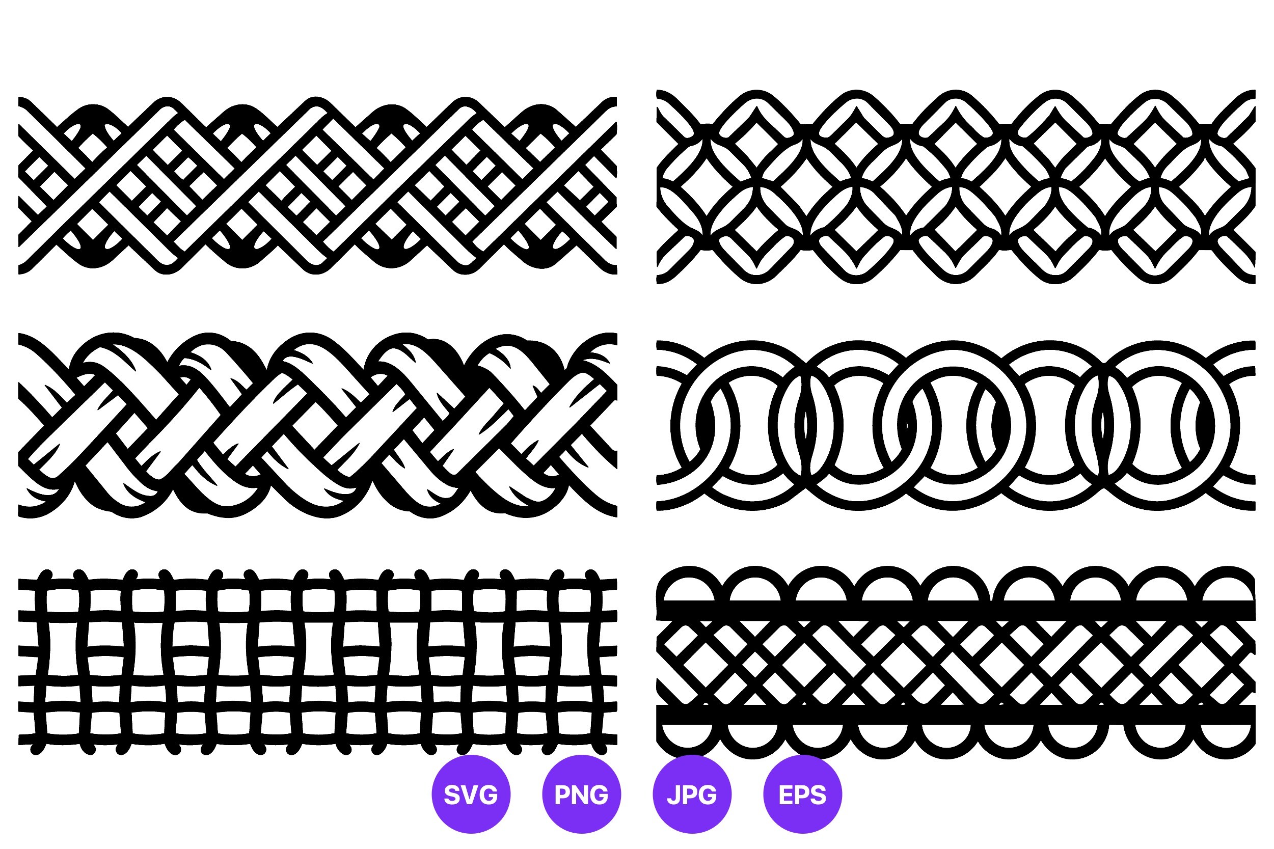 Decorative Knot Chain Border Vector Art