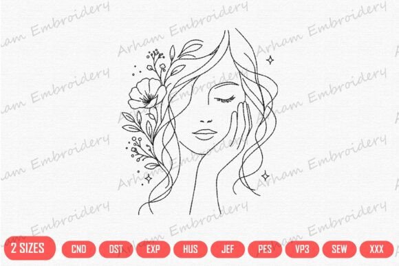 Elegant Floral Woman Face