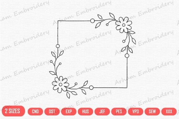 Elegant Monogram Floral Square Frame