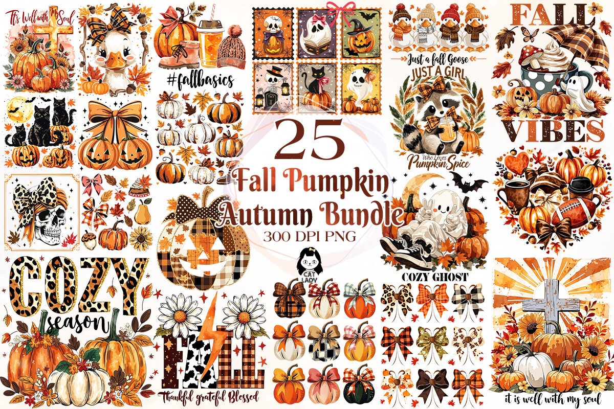 Fall Pumpkin Autumn Halloween Bundle