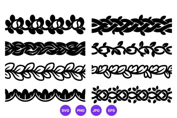 Floral Braided Border Vector Art