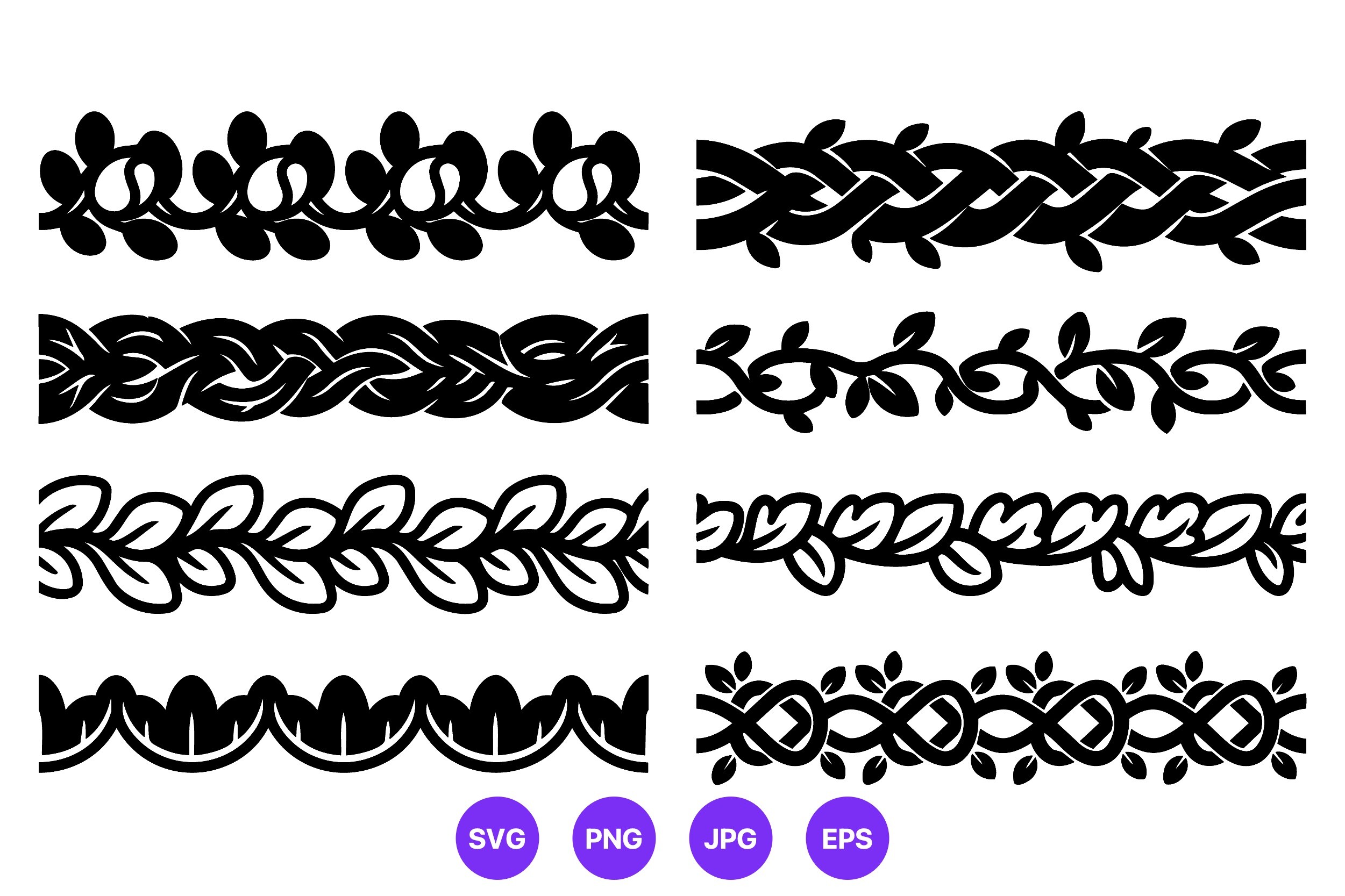 Floral Braided Border Vector Art